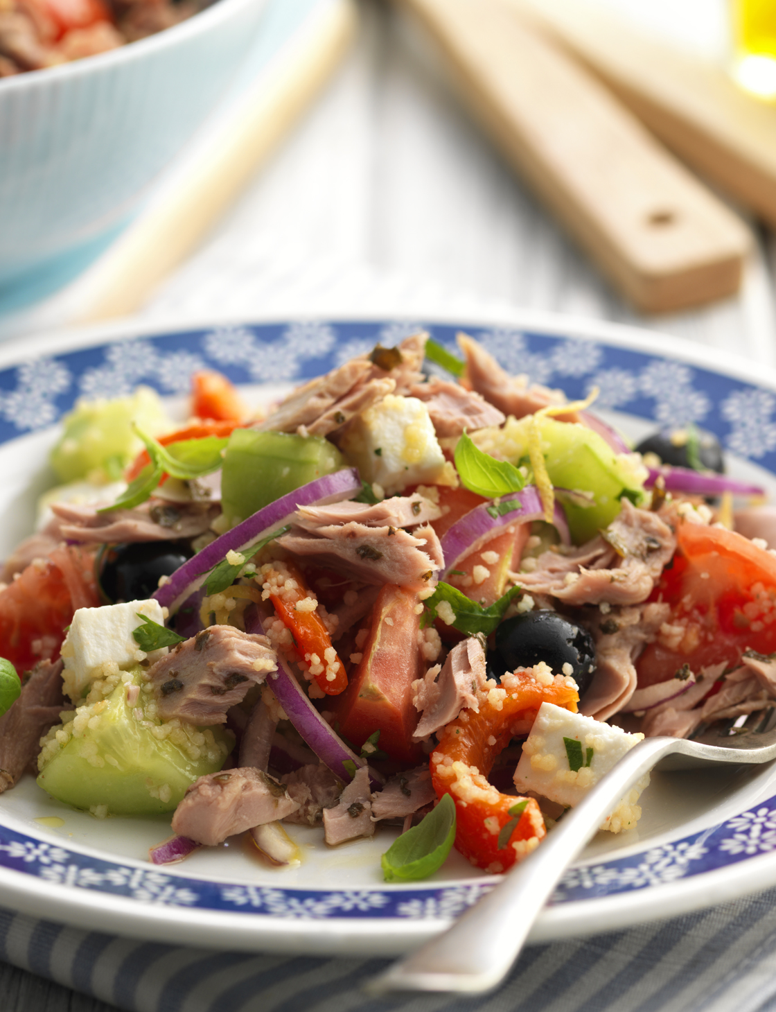 John West tuna and basil Greekstyle salad Sainsbury`s Magazine